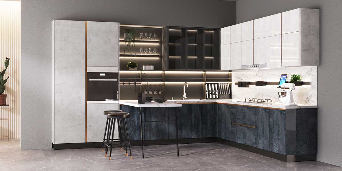 L-shaped Italian Kitchen Cabinets L-shaped Italian Kitchen Cabinets