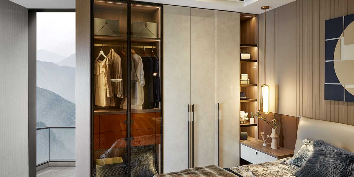 High End Glossy Bedroom Wardrobe
