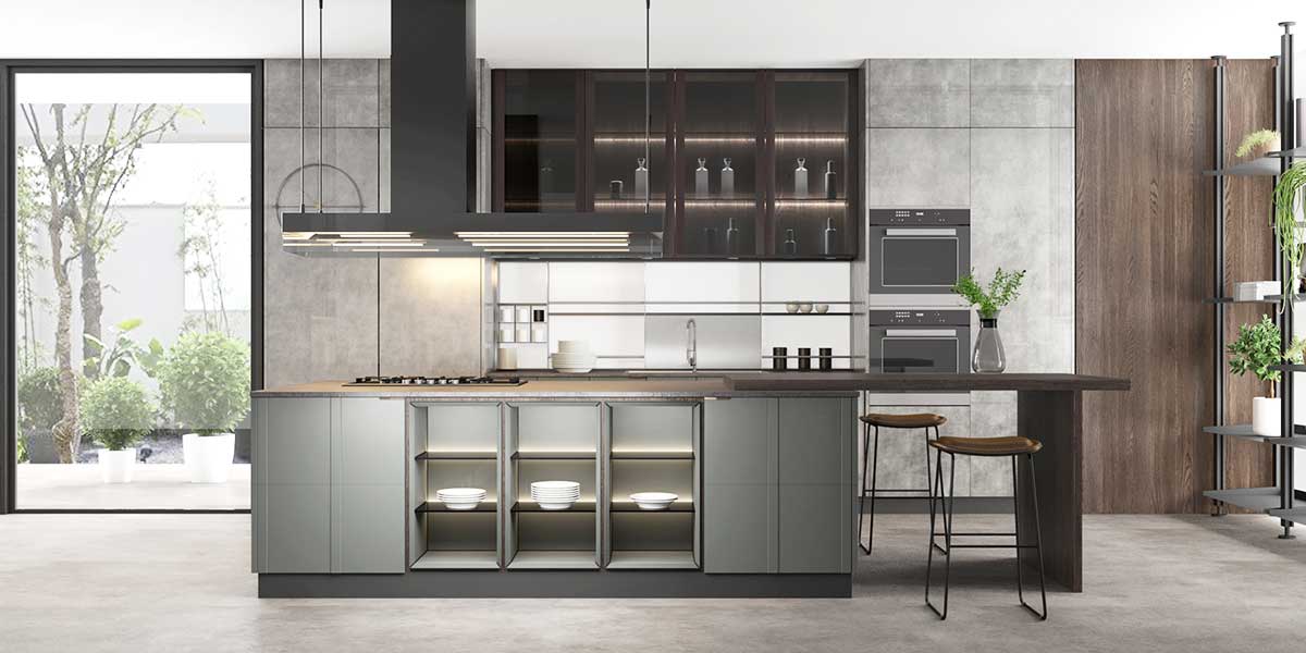 Modern Galley Kitchen Cabinets Design