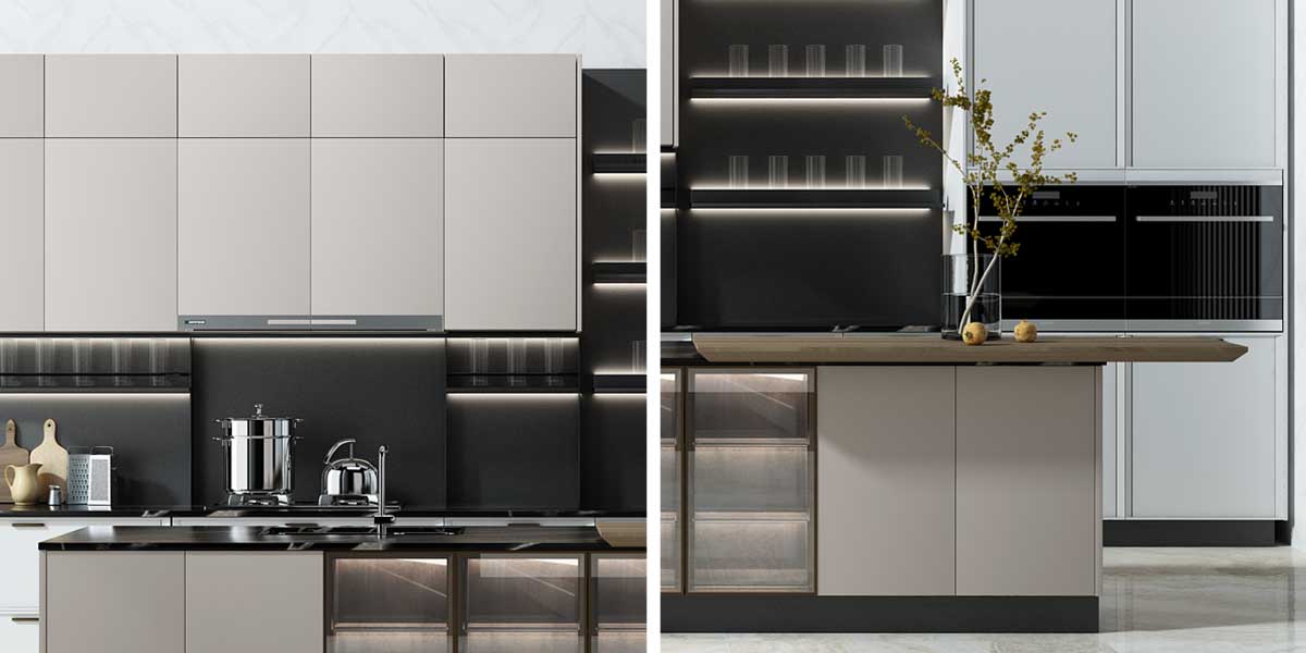 grey kitchen cabinets