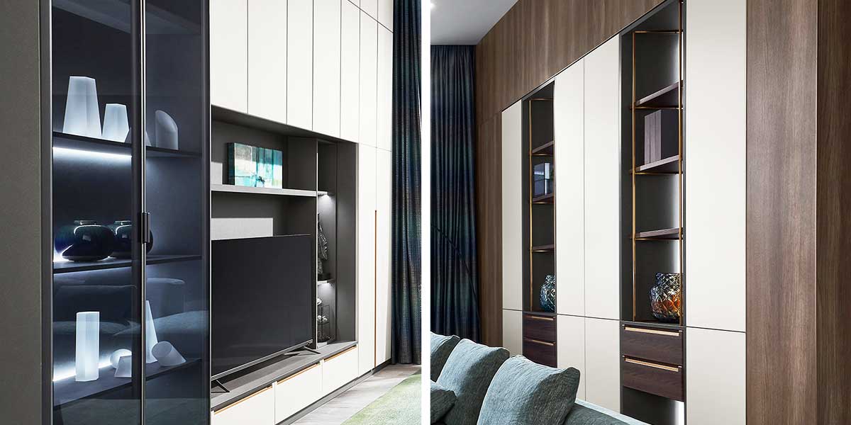 Modern Living Room with Wood and White Furniture Modern Living Room with Wood and White Furniture