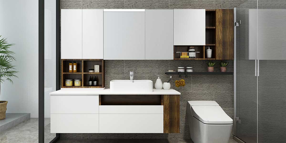 Wall Mounted White Bathroom Vanity