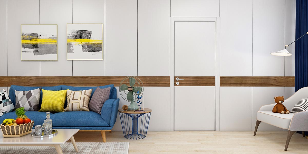 Bespoke Room Door in White and Wood Bespoke Room Door in White and Wood