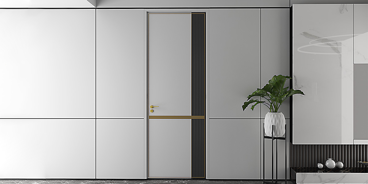 Wooden Interior Door in White and Black Wooden Interior Door in White and Black