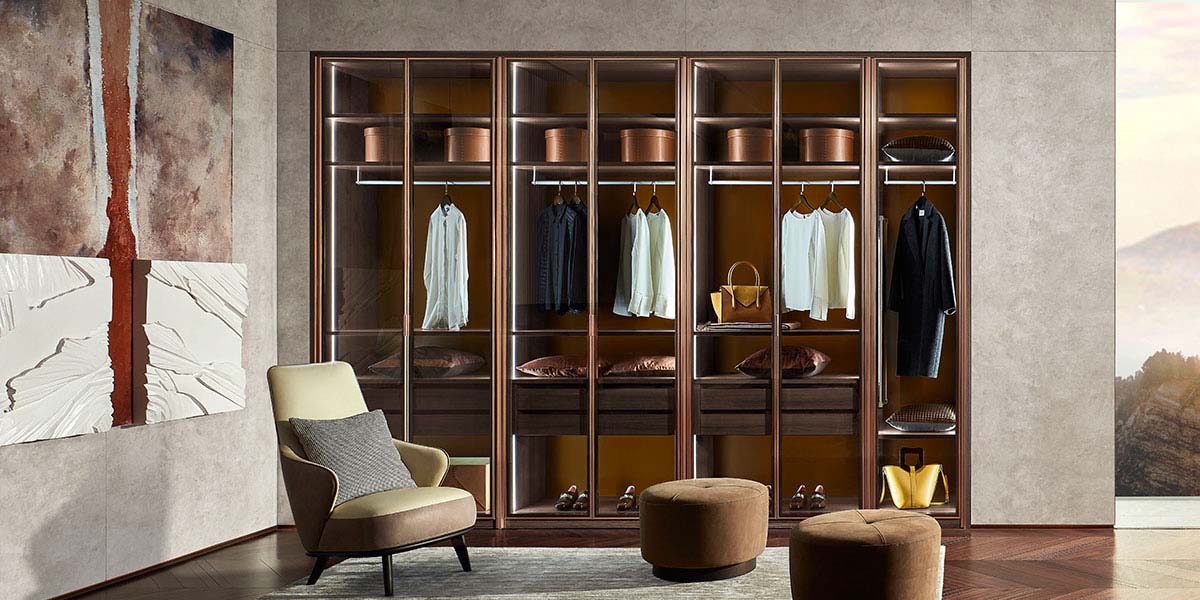 Modern Open Wardrobe with Glass Door Modern Open Wardrobe with Glass Door