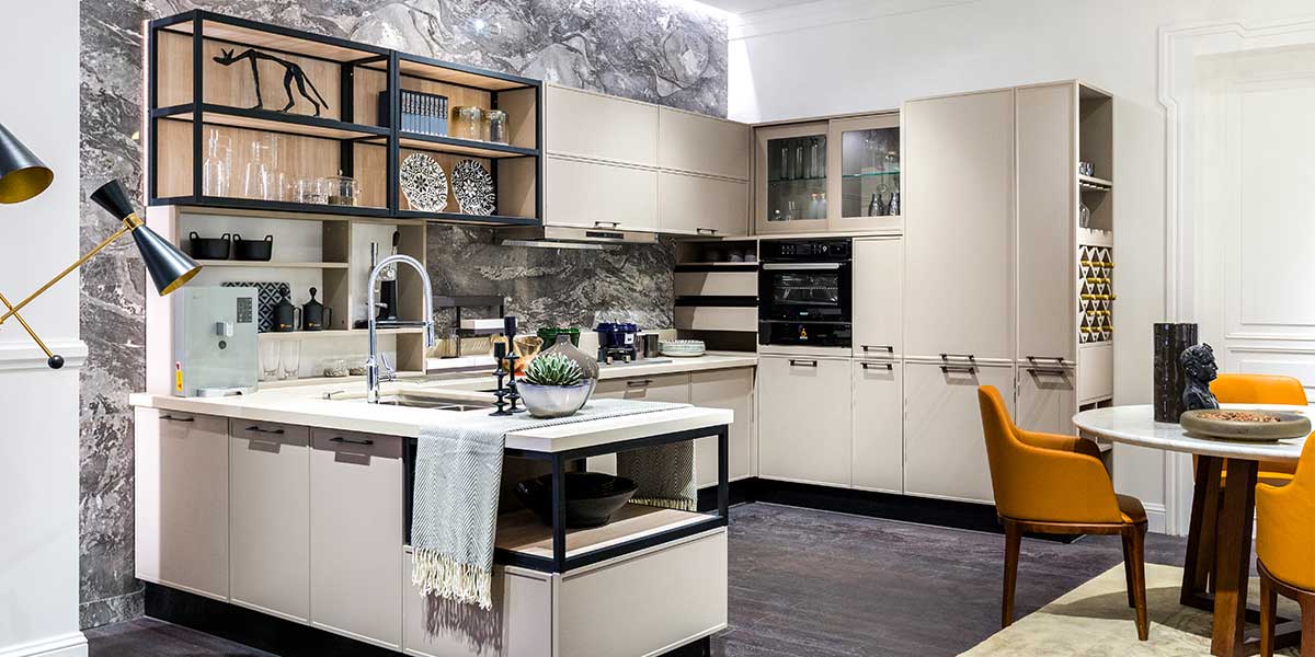Industrial Style PVC U Shaped Kitchen Cabinets