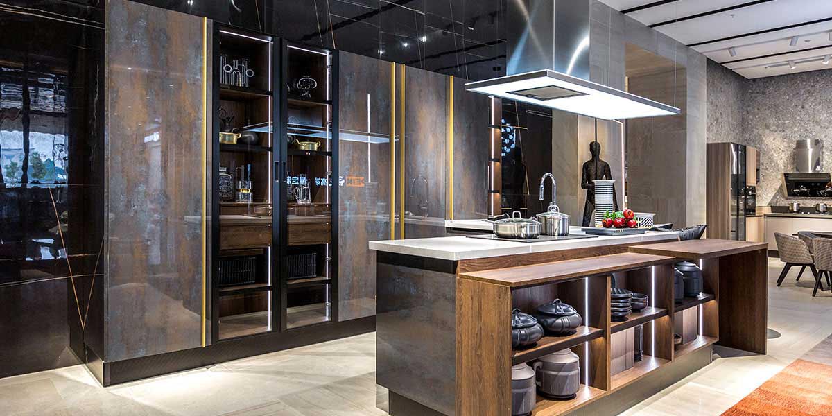 Industrial Style Melamine Kithen Cabinets With Island Industrial Style Melamine Kithen Cabinets With Island