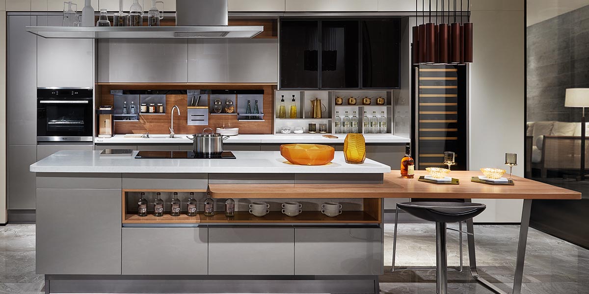 Lacquer Painting Kitchen Cabinets with Island