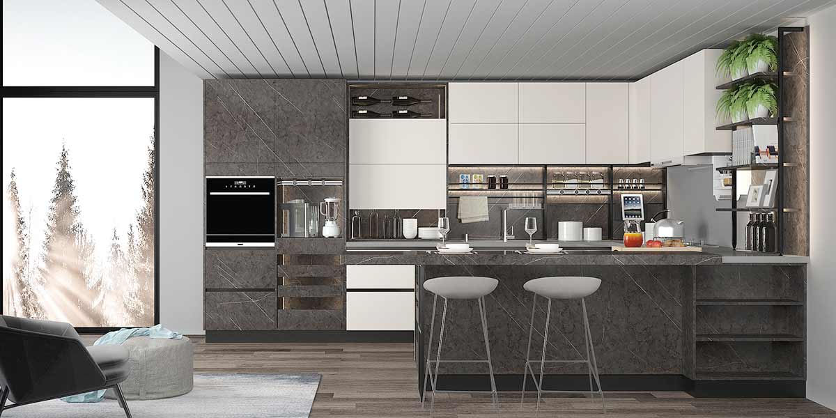 Modern Two-Tone Economical Kitchen Cabinet