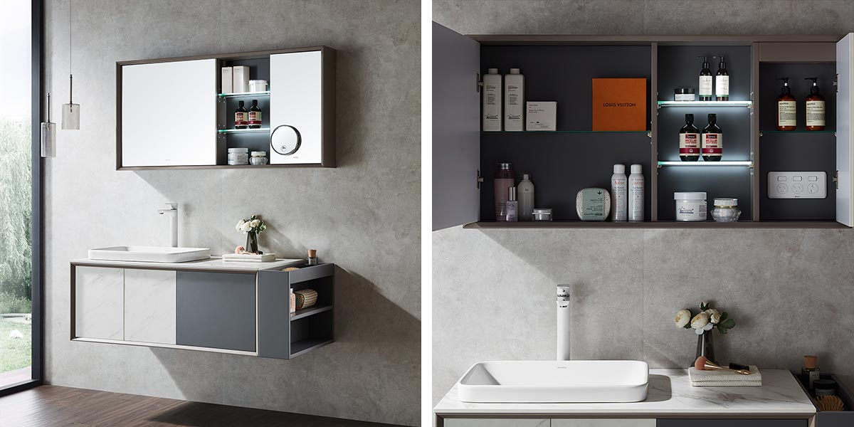 Wall Mounted Gray and White Bathroom Cabinets Wall Mounted Gray and White Bathroom Cabinets