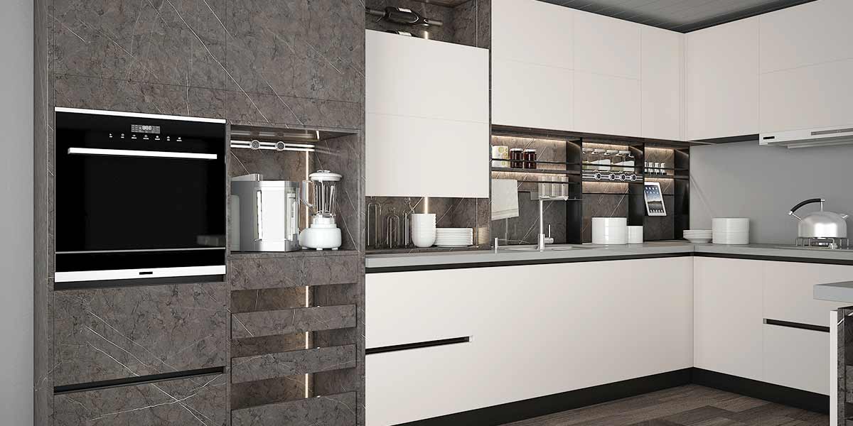 Modern Two-Tone Economical Kitchen Cabinet