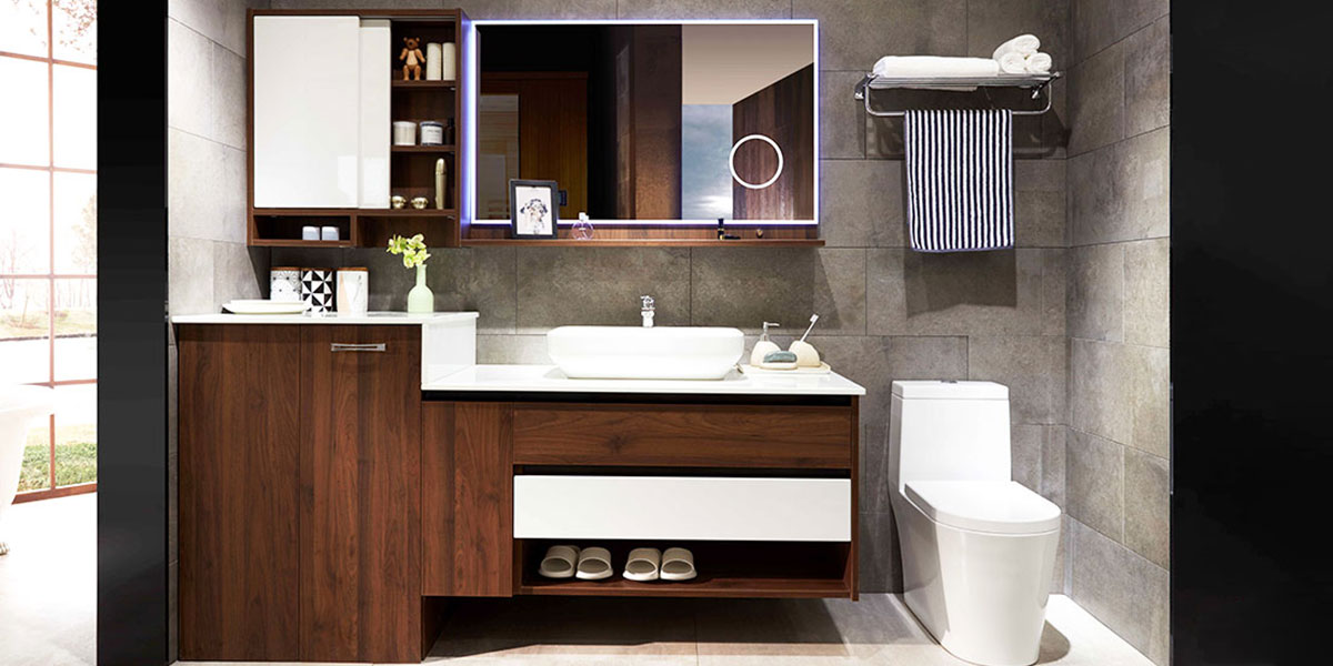 Custom Wall-mounted Bathroom Cabinets White and Brown Custom Wall-mounted Bathroom Cabinets White and Brown