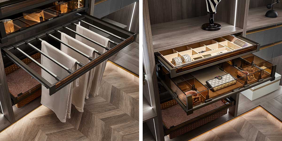 Pants rack and jewelry drawer