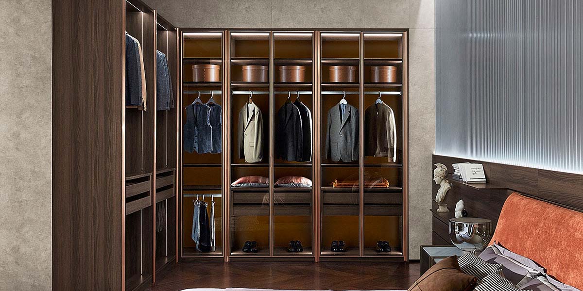 Modern Open Wardrobe with Glass Door Modern Open Wardrobe with Glass Door