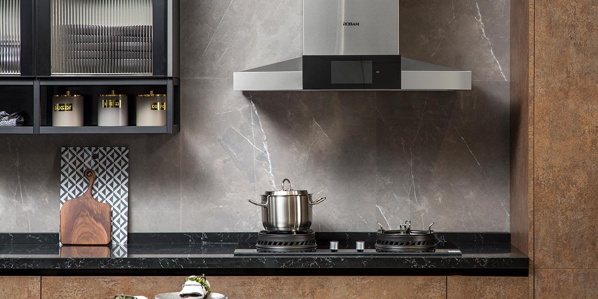 MFC Kitchen Cabinets Set in Rusty Brass Color