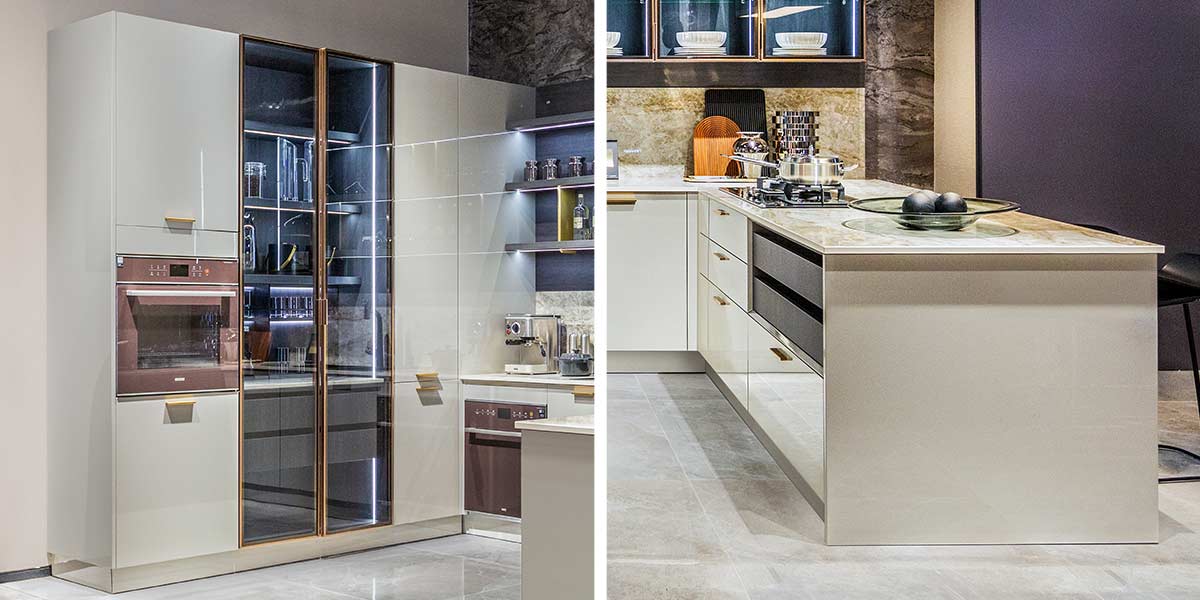 Glossy Kitchen Cabinets in Lacquer Finish