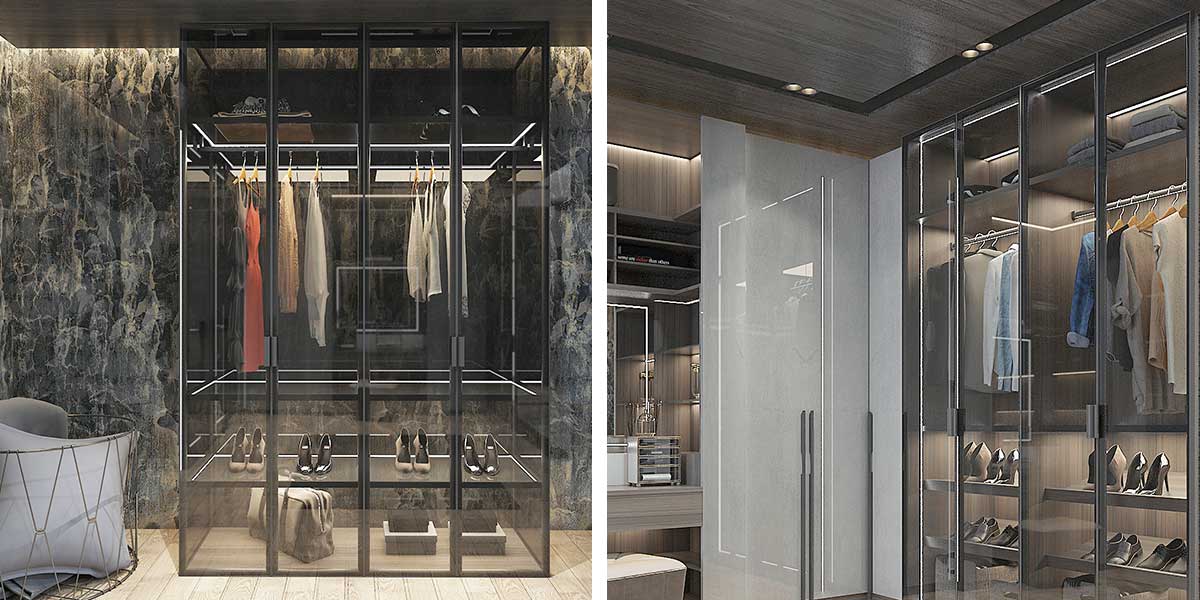 High Gloss UV Lacquer Walk in Closet