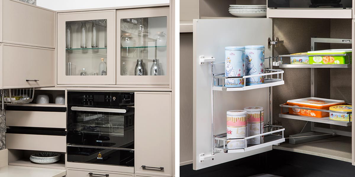 Industrial Style PVC U Shaped Kitchen Cabinets