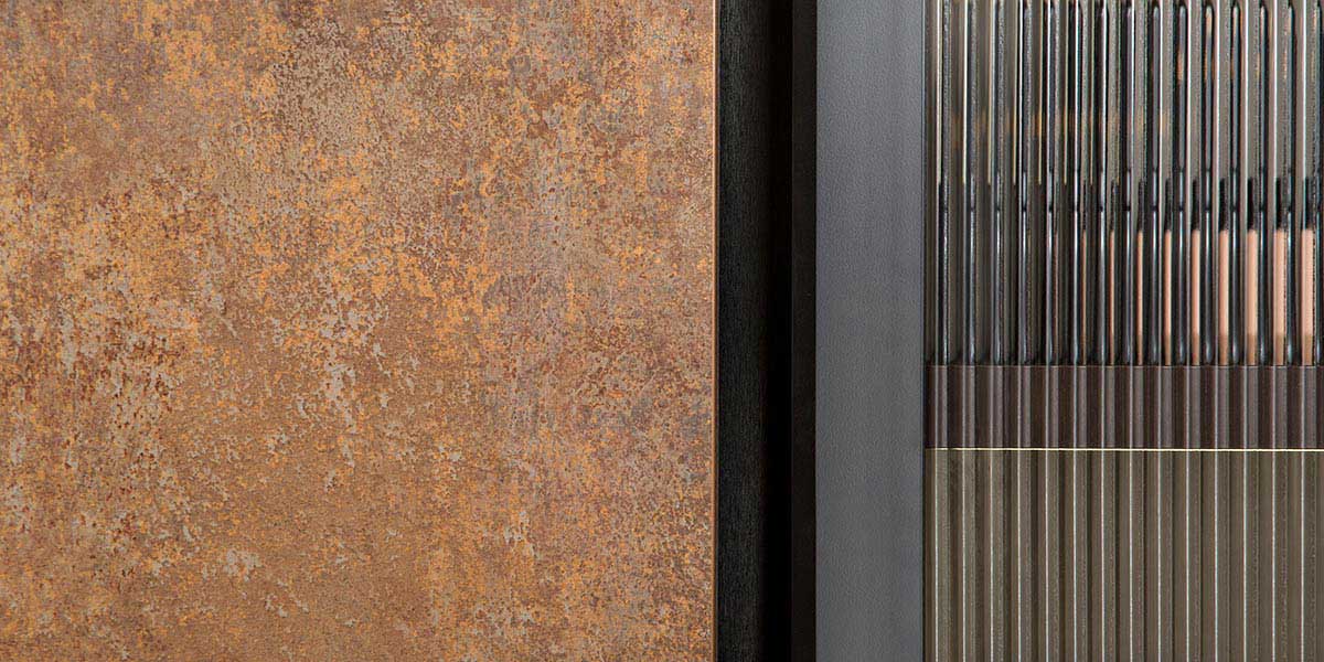 MFC Kitchen Cabinets Set in Rusty Brass Color