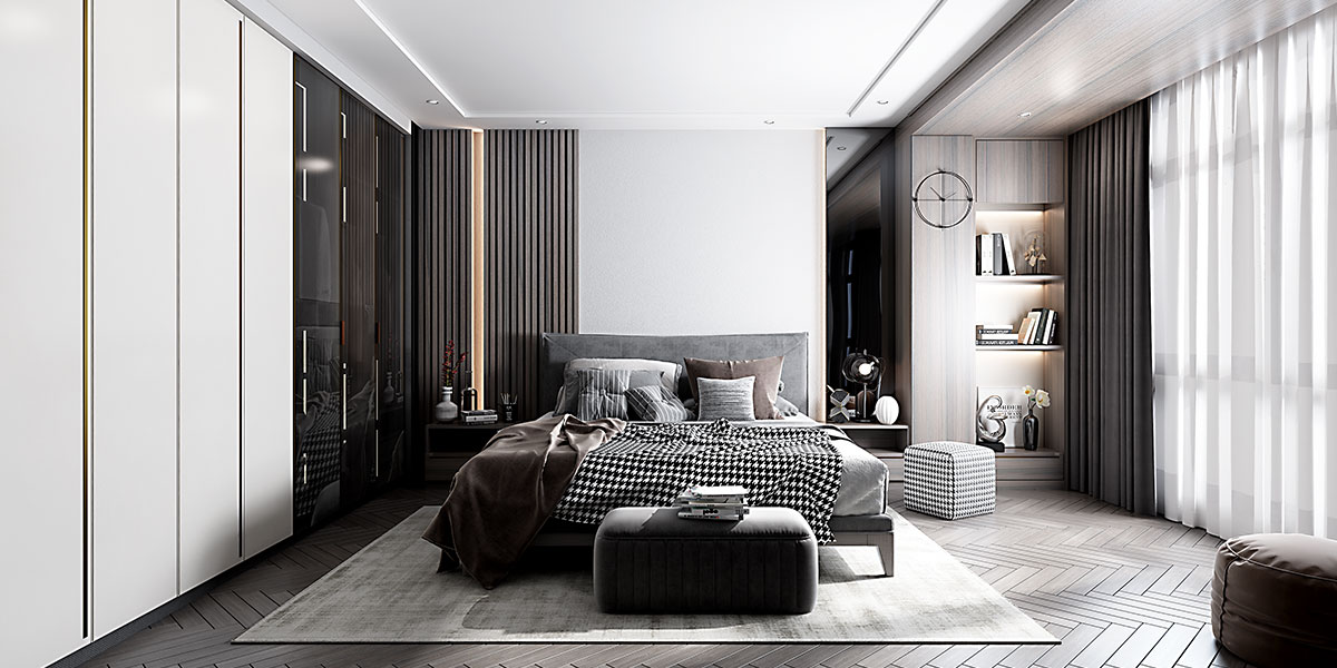 Modern White Minimal Large Wardrobe