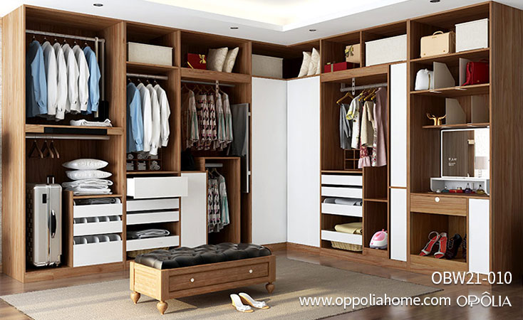 Wood Grain Melamine Walk In Closet OBW21-010 - OPPOLIA
