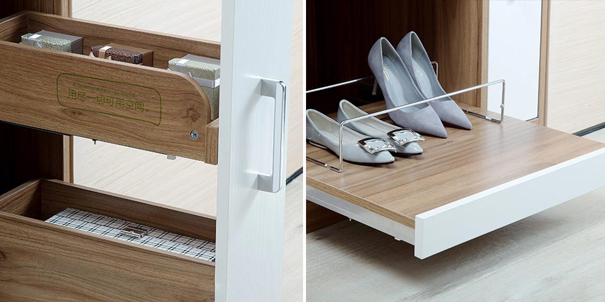 Wooden Walk In Closet in Melamine Finish Melamine Walk In Closet