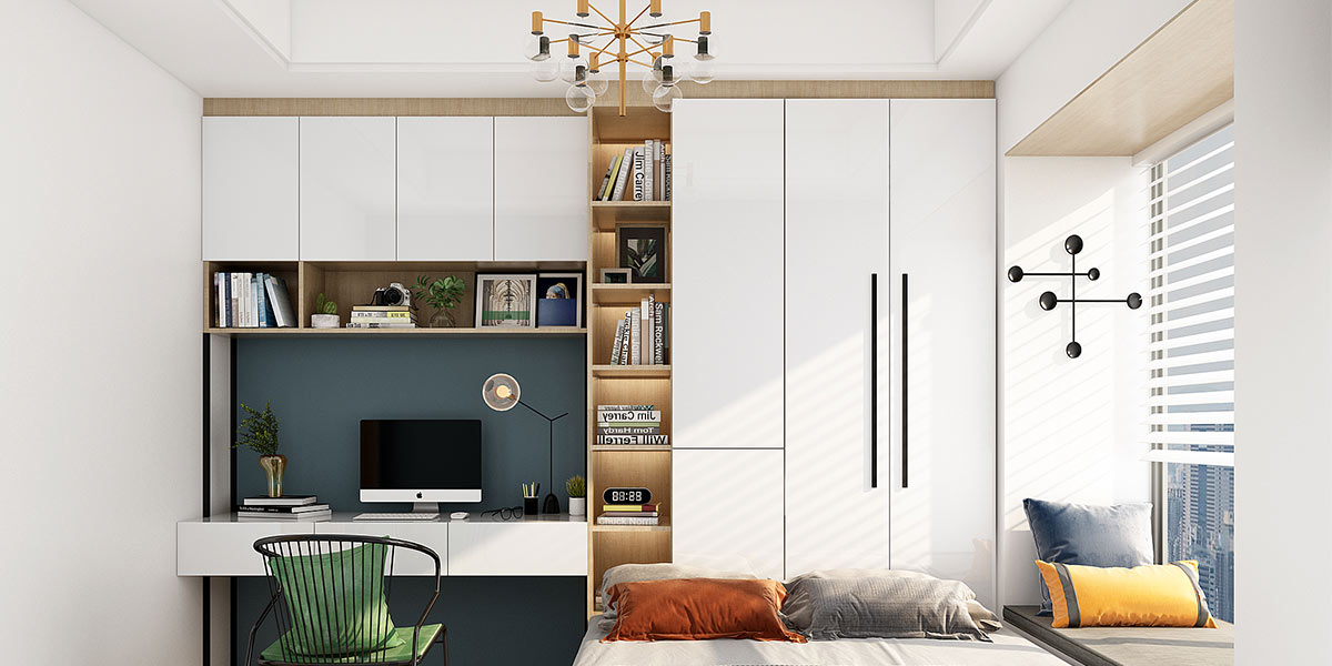 White Wood Wardrobe with Tatami