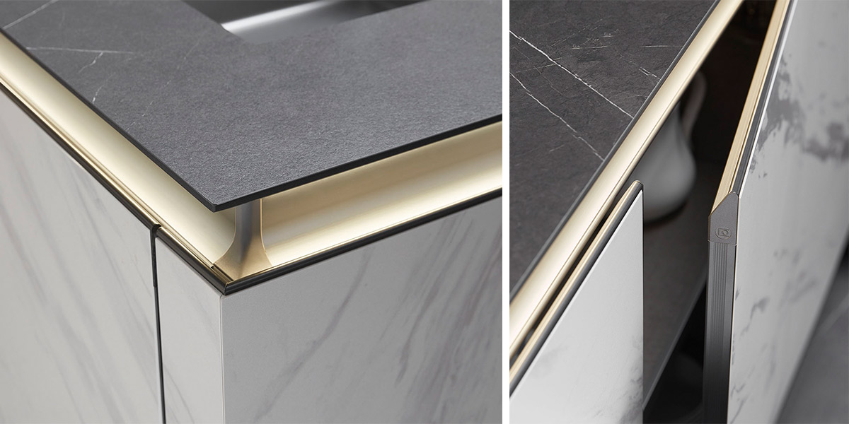 Modern Kitchen Cabinets with Sintered Stone