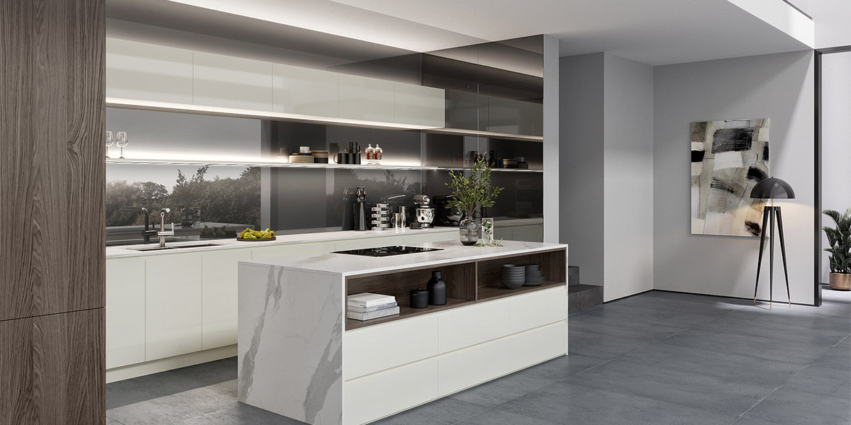 White Parallel Kitchens With Handleless Cabinets White Parallel Kitchens With Handleless Cabinets