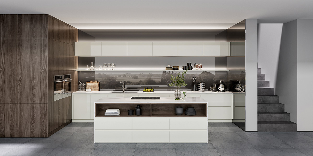 White Parallel Kitchens With Handleless Cabinets White Parallel Kitchens With Handleless Cabinets