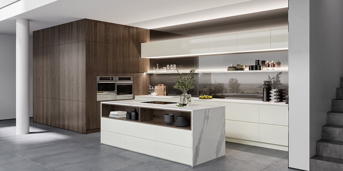 White Parallel Kitchens With Handleless Cabinets White Parallel Kitchens With Handleless Cabinets