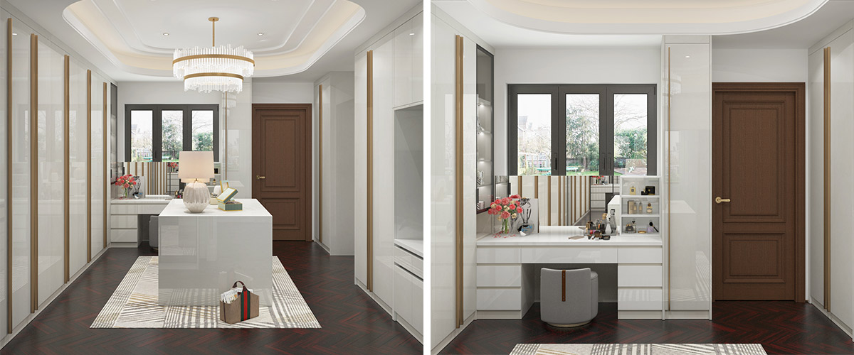 Scandinavian Style White Walk-in closet