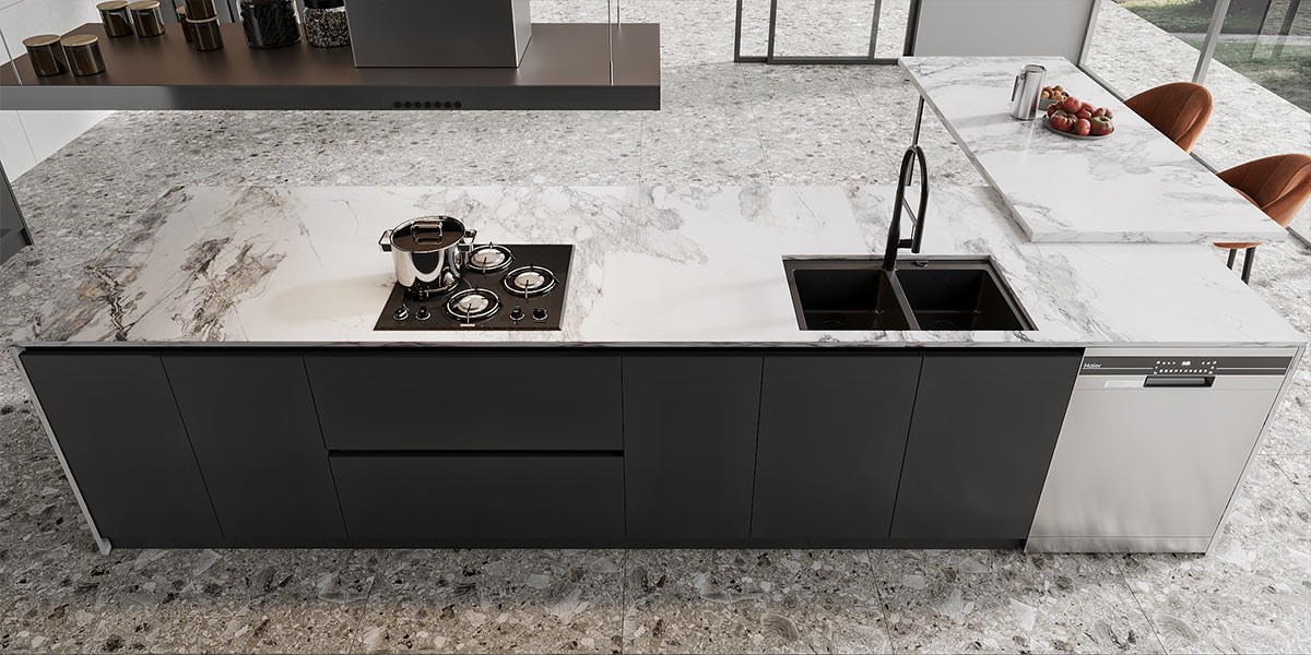 Medium Grey Lacquer Modern Kitchen Cabinets OB22-Moher Medium Grey Lacquer Modern Kitchen Cabinets OB22-Moher