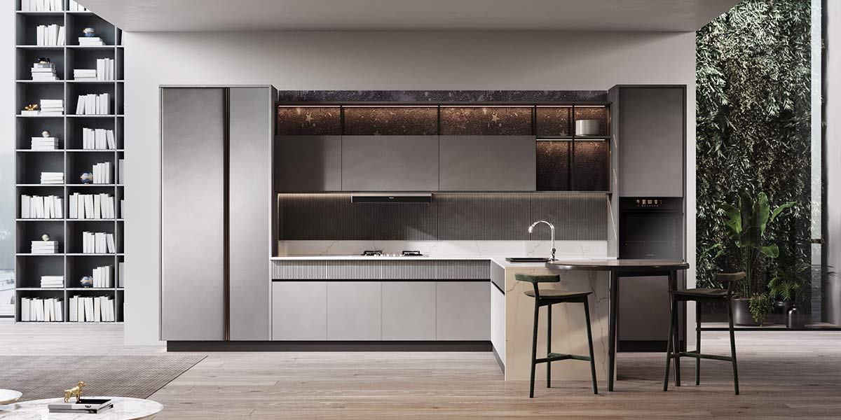 Grey Kitchen Cabinets with White Countertops Grey Kitchen Cabinets with White Countertops