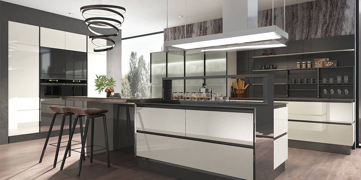 High Gloss Frameless Kitchen Cabinets
