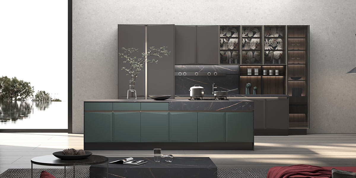 Glass-front cabinets