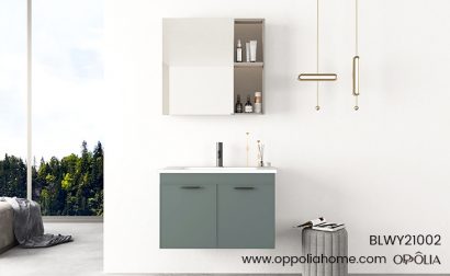 Modern Blue Gray Wall Hung Vanity Unit