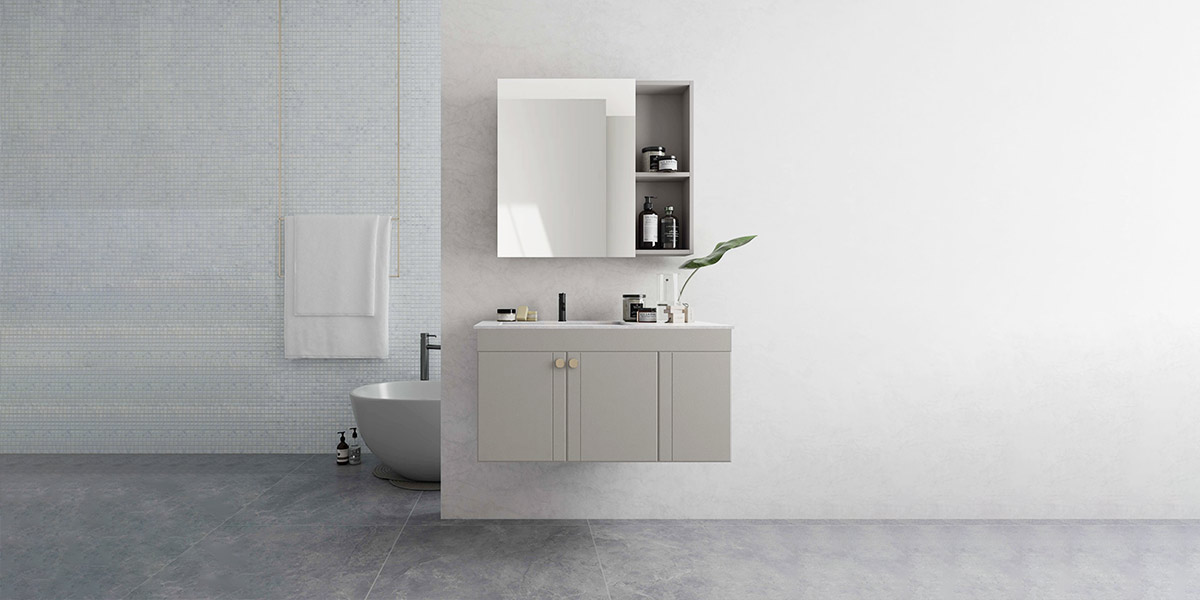 Modern Grey Floating Bathroom Vanity
