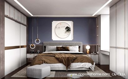 White 3 Door Sliding Wardrobe with Dressing Table