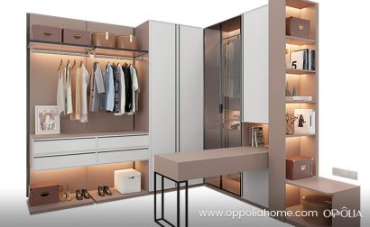 White and Pink Girl Wardrobe with Dressing Table