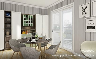 Modern White Slidng Glass Patio Door