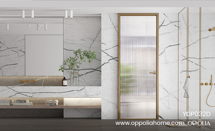 Single Frosted Glass Door for Bathroom