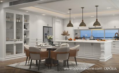 Traditional Farmhouse Kitchen White Shaker Cabinets