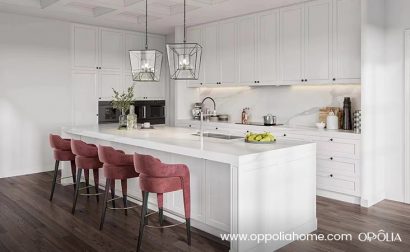 White Shaker Style Frameless Kitchen Cabinets