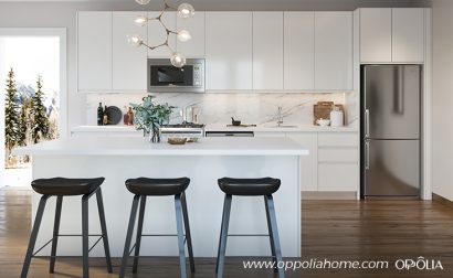 All White Kitchen Cabinets with Island
