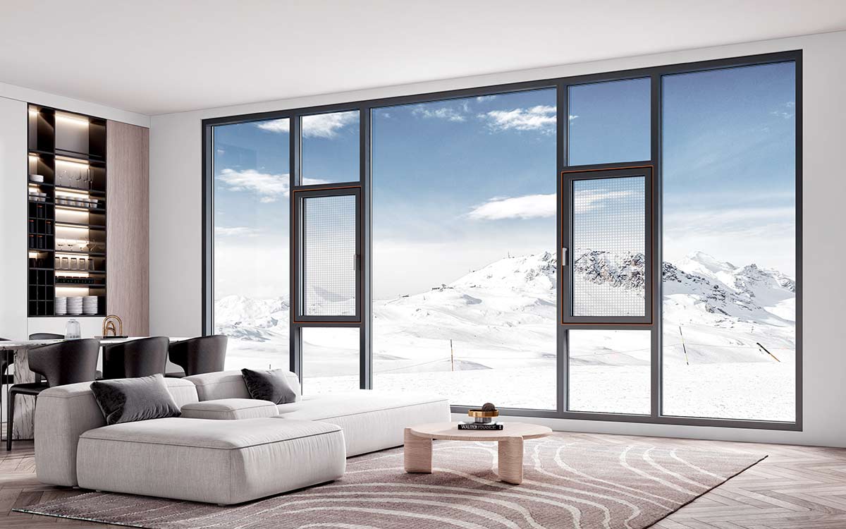Aluminum Casement Window With Screen