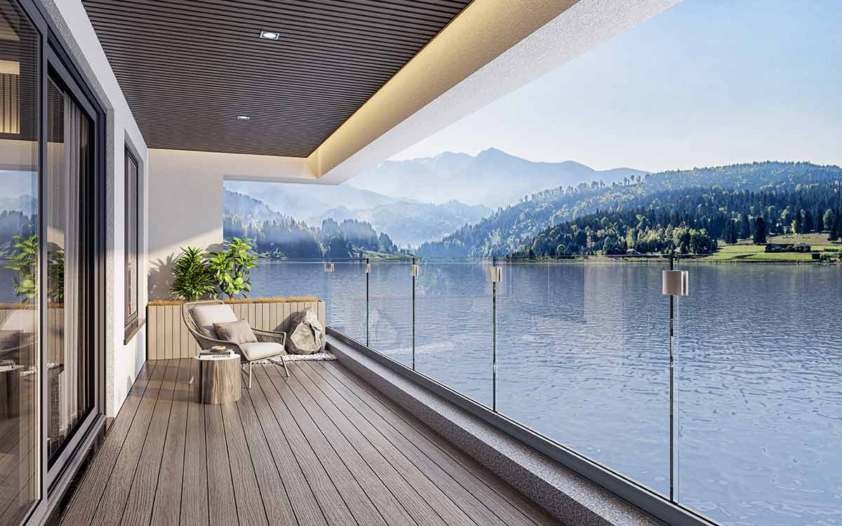 Balcony Glass Railing in Frameless Design Balcony Glass Railing in Frameless Design
