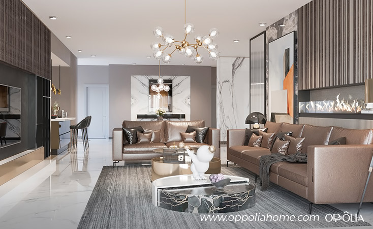 Minimalist Glossy Painting Built-ins for High-End Villa