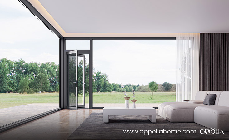 Aluminium Swing Door with Glass and Fly Screen