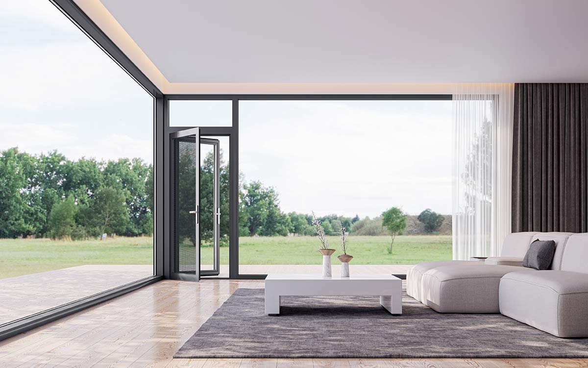 Aluminium Swing Door with Glass and Fly Screen Aluminium Swing Door with Glass and Fly Screen